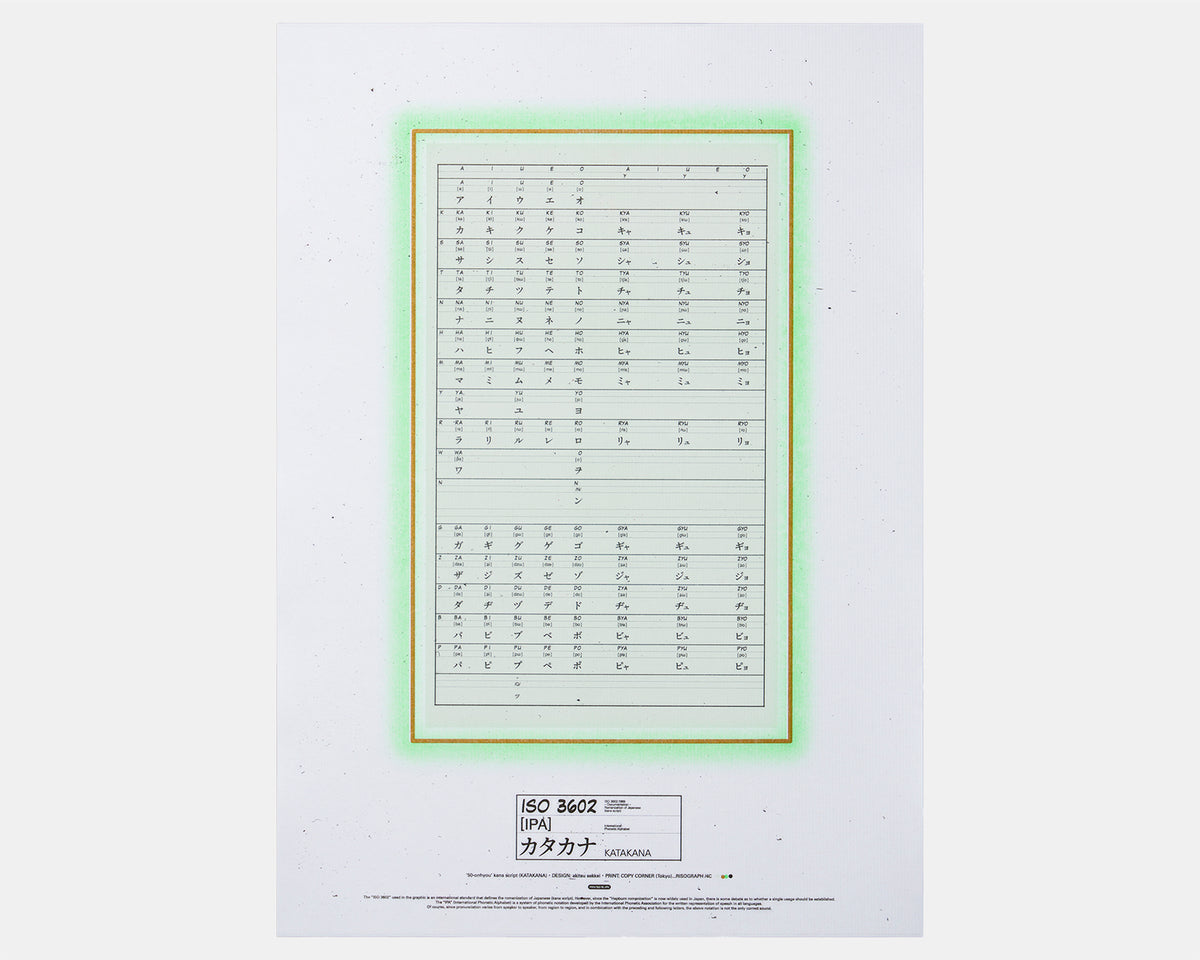 50音表（カタカナ）/‘50-onhyou’ kana script (KATAKANA)  by AKITSU SEKKEI