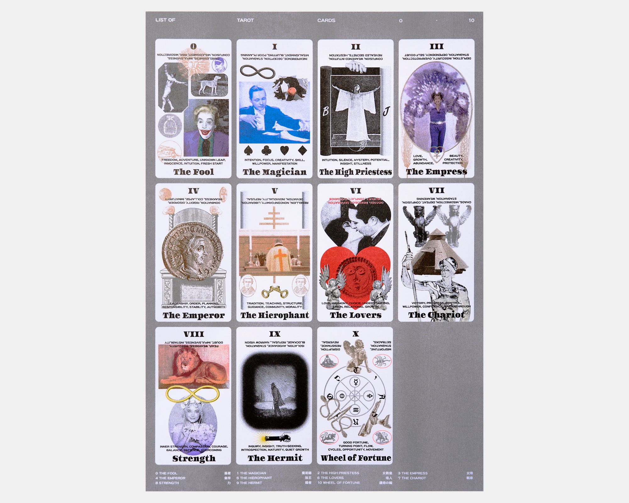 LIST OF TAROT CARDS by YURI UENISHI | THINK OF THINGS